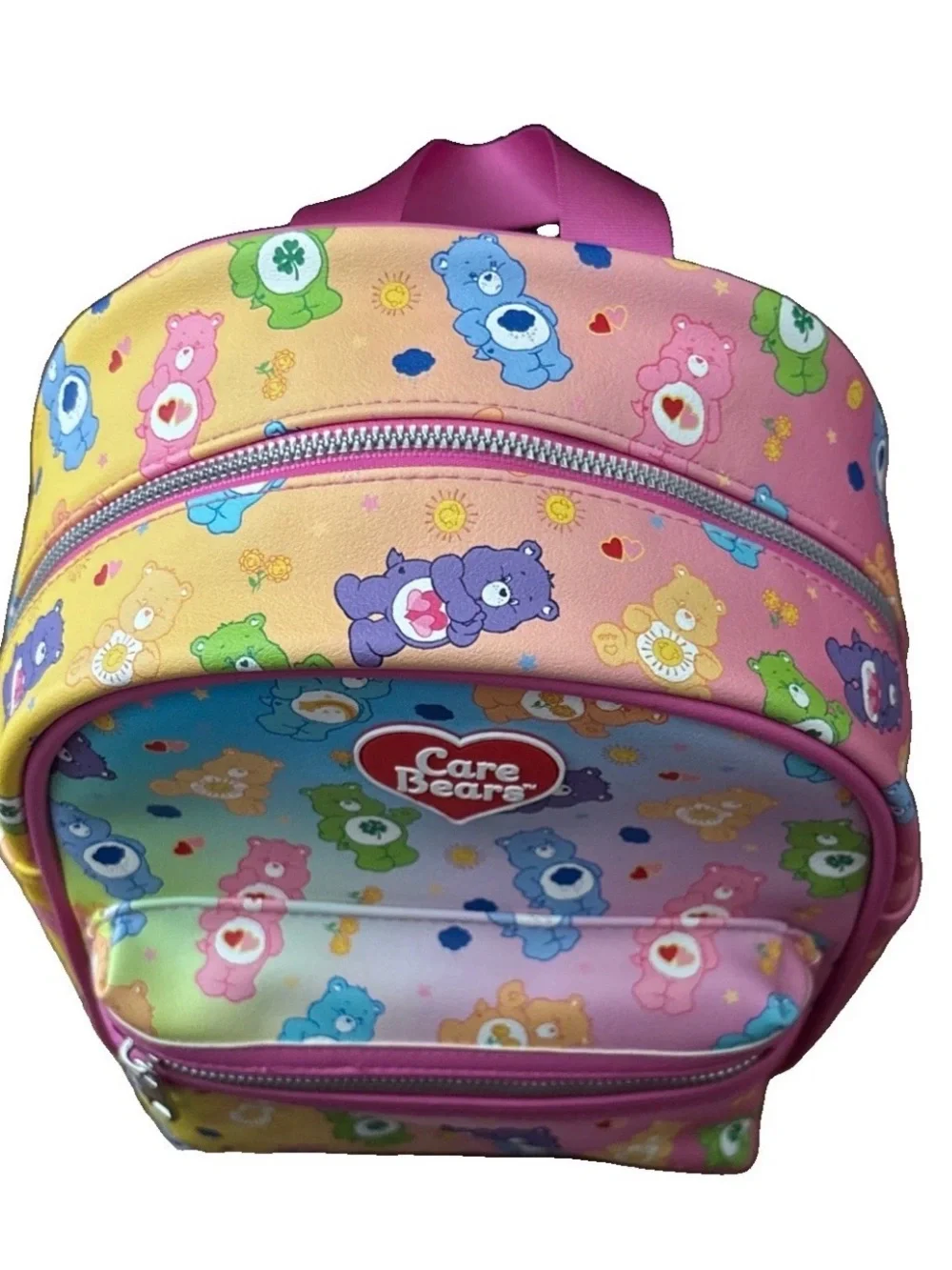 Care Bears Pastel Rainbow Mini Backpack in Pink Trim